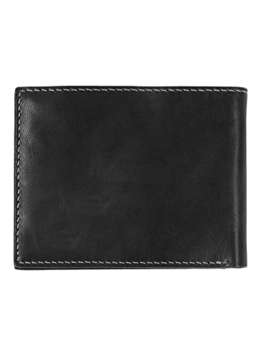 Steve Madden Men's Leather RFID Wallet Extra Capacity Attached Flip Pocket