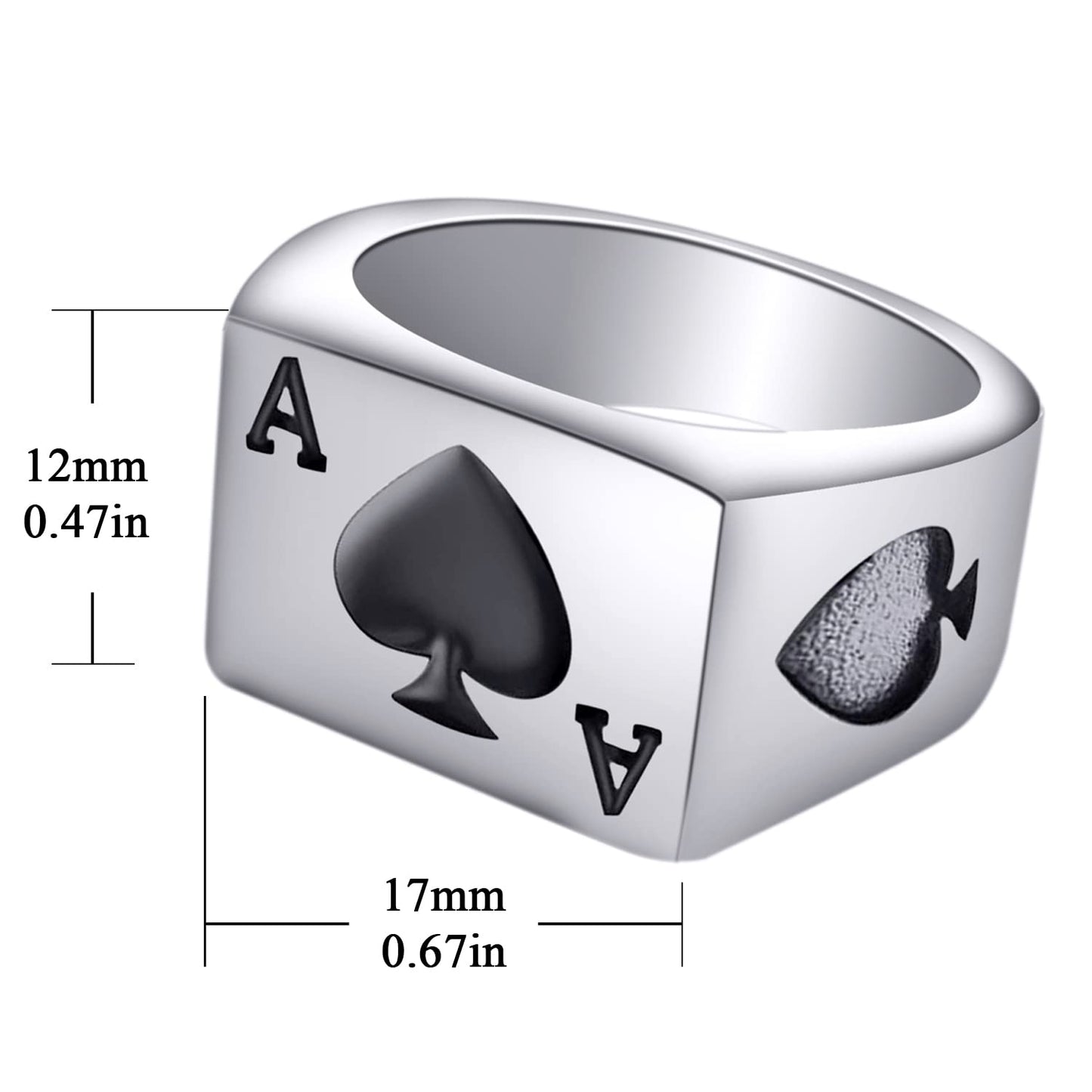 Mens Rings Stainless Steel Square Signet Rings for Men,Pinky Thumb Ring for Dad Father Jewelry Gift