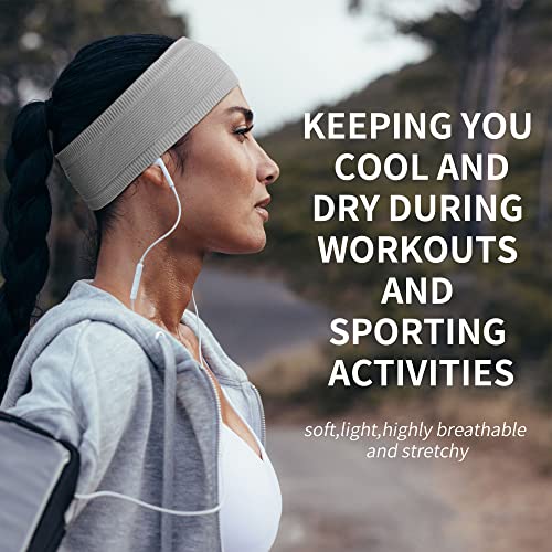 Women's Workout Headbands Non Slip Sport Sweatbands Yoga Hairbands Athletic Elastic Moisture Wicking for Girls
