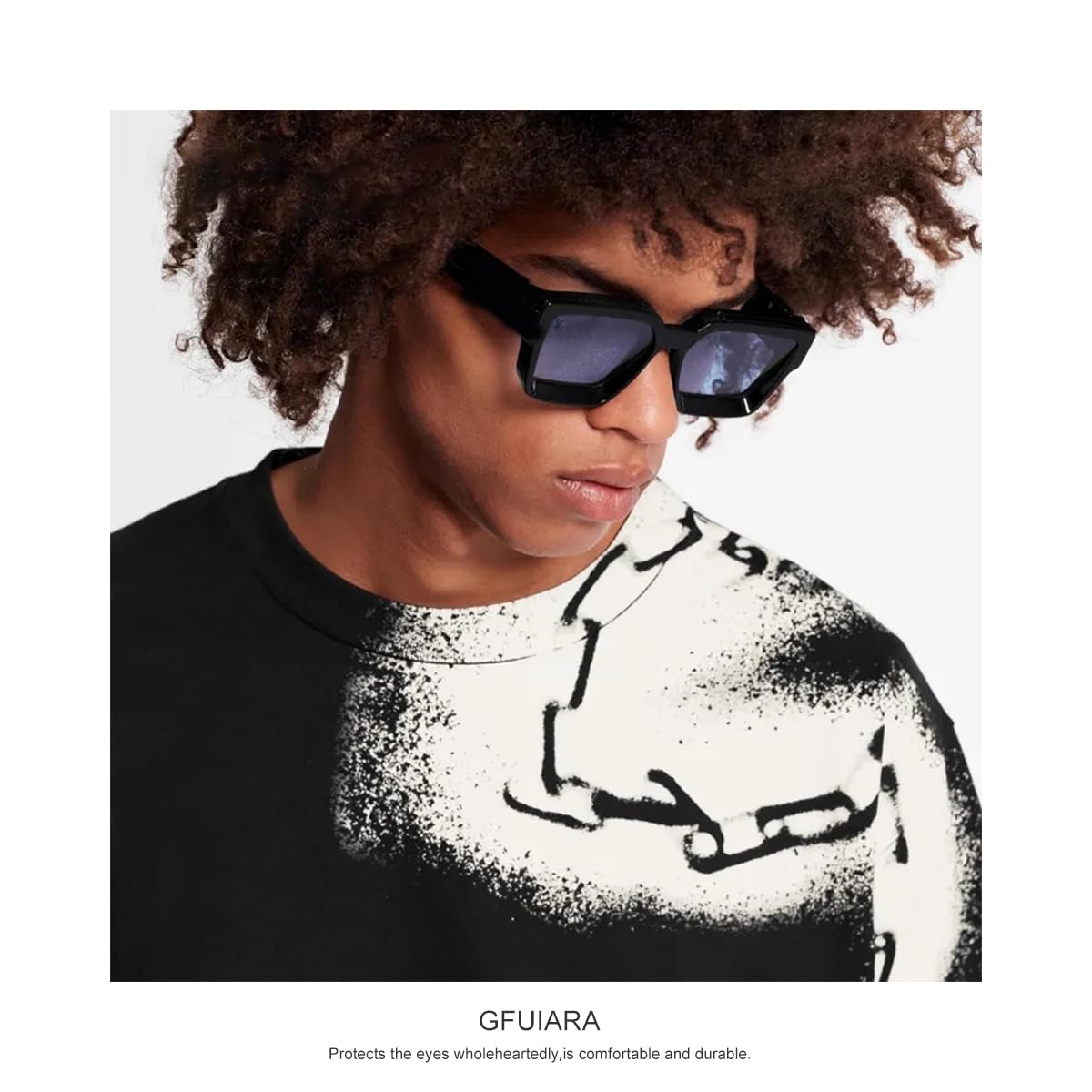 Trendy Square Sunglasses for Men Women Fashion Thick Rectangle Sun Glasses UV Protection Shades Designer Style