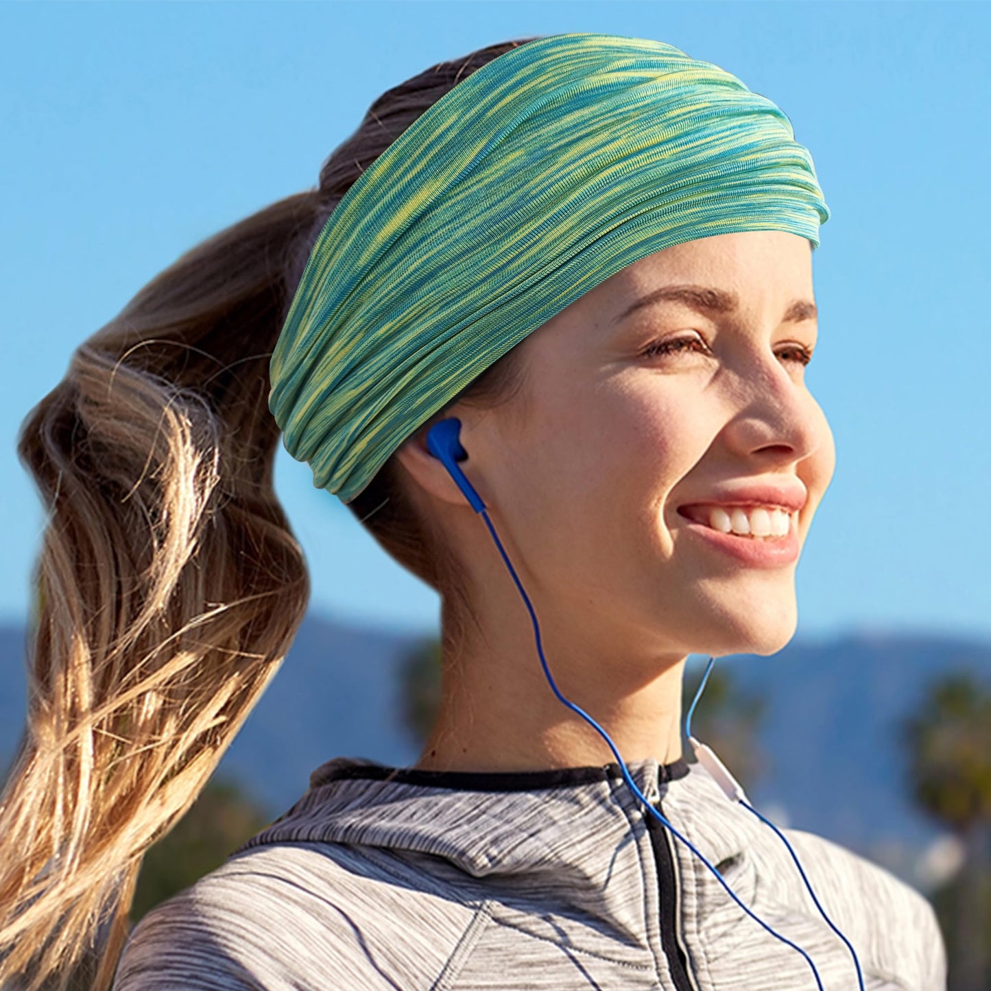 Women's Workout Headbands Non Slip Sport Sweatbands Yoga Hairbands Athletic Elastic Moisture Wicking for Girls