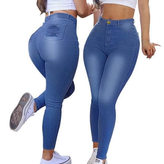 Slim Denim Pencil Pants Casual Skinny Trousers Female Clothing S-2XL Drop Shipping