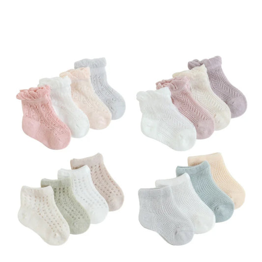 New children's socks summer mesh thin cotton boys and girls short baby socks