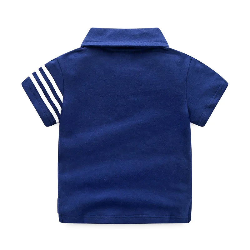 Summer Boys Active T-shirts Cotton Toddler Kids Polo Tops Tees Quality Children's Clothes