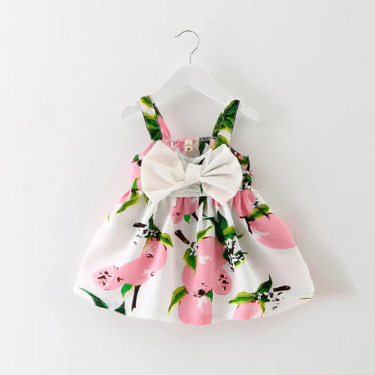 Summer Baby Girl Dress Lemon Print Newborn Infant Dresses Christening Gowns Princess Birthday Dress for Baby Girl