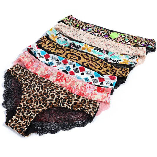Women Lace Panties Seamless Cotton Panty Hollow Out Briefs Cozy Breathable Lingerie Ladies Thong Plus Size 1pcs Underwear