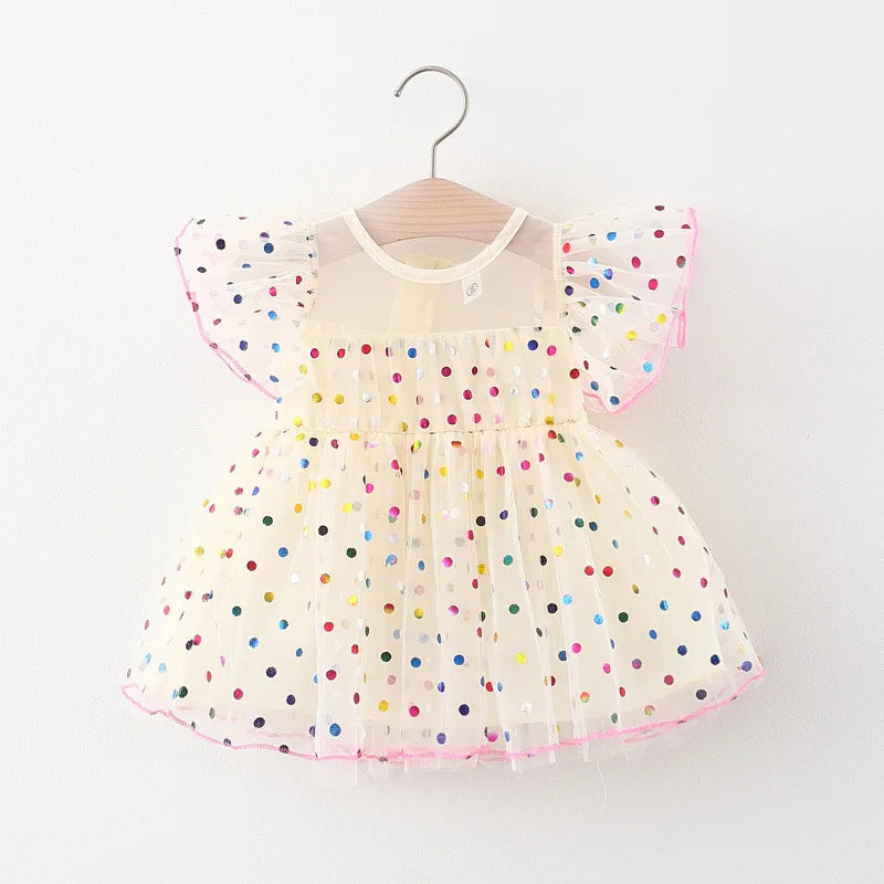 Baby Girls summer clothes outfit color polka dot princess dress for girls baby clothing 1st birthday infant babies dresses dress
