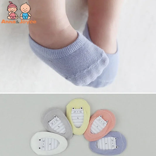 5pairs/lot Fashion Children's Invisible Boat Socks Baby Non Slip Socks Cotton Sock for Girl and Boy