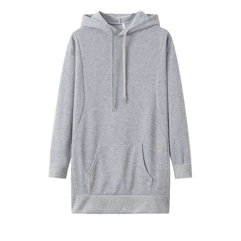 Hot Selling Women's Solid Color Pullover Hooded Loose Long Sleeved Thickened Hoodie for Women