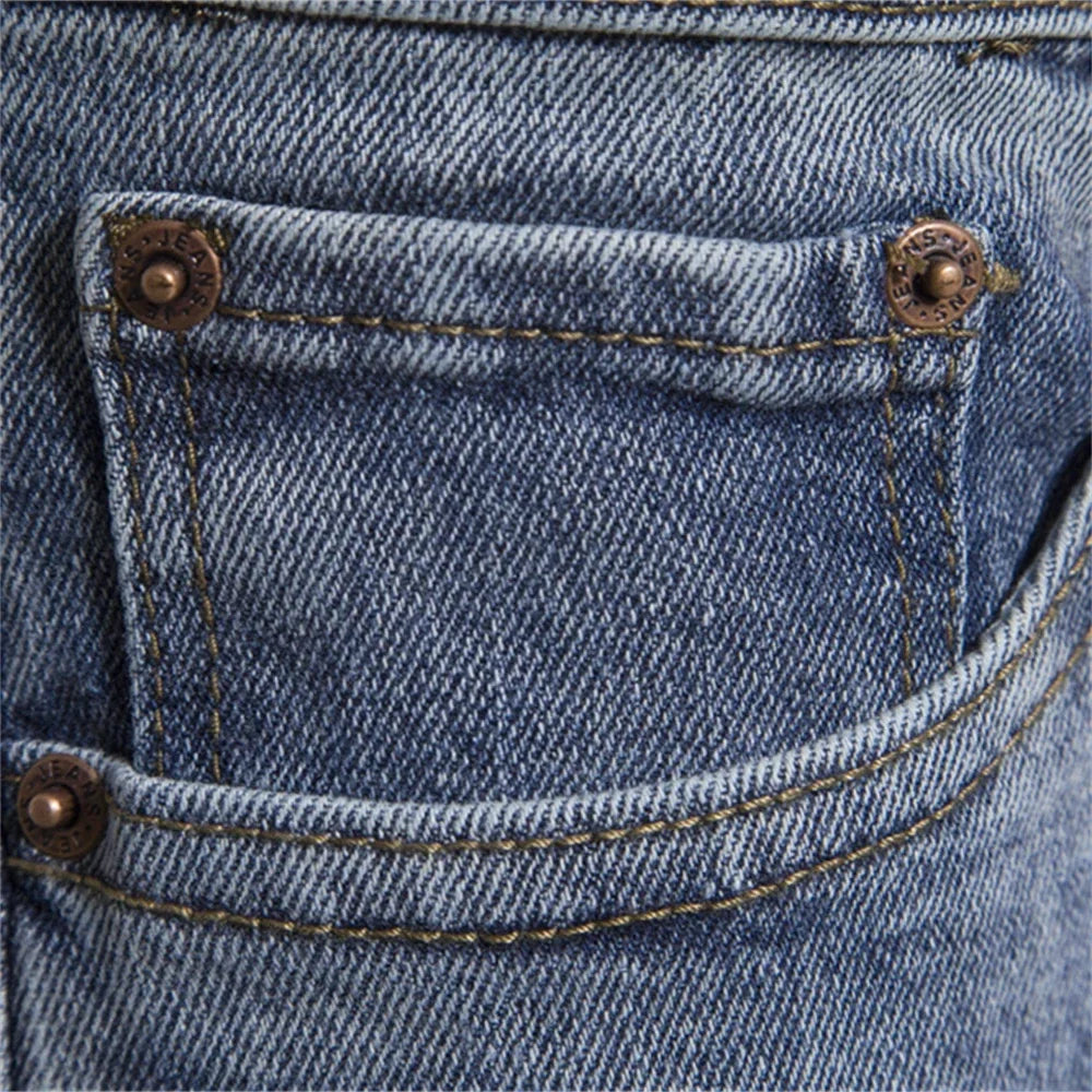 Denim Jeans Pants Men Slim Fit Straight Jeans for Men Quality Cotton Business Casual Wear