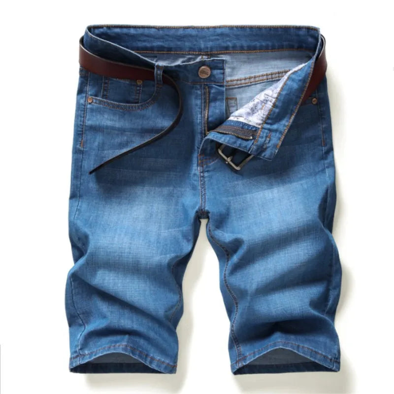 Summer Men Denim Short Jeans Thin Casual Fashion New Arrivals Short Pants Elastic Straight Daily Fashion Trousers