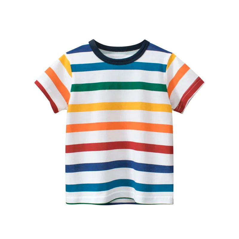 Children Short Sleeve T-shirts Korean Version Kids Clothing Boy Baby Cotton Tees 2-9 Years Summer Cartoon Tops