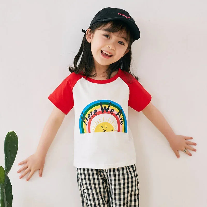 Children's Clothing T-Shirt  Kids Clothes Boys Girls Summer Cartoon Tops Short Sleeve Clothes 100% Cotton Baby Clothing