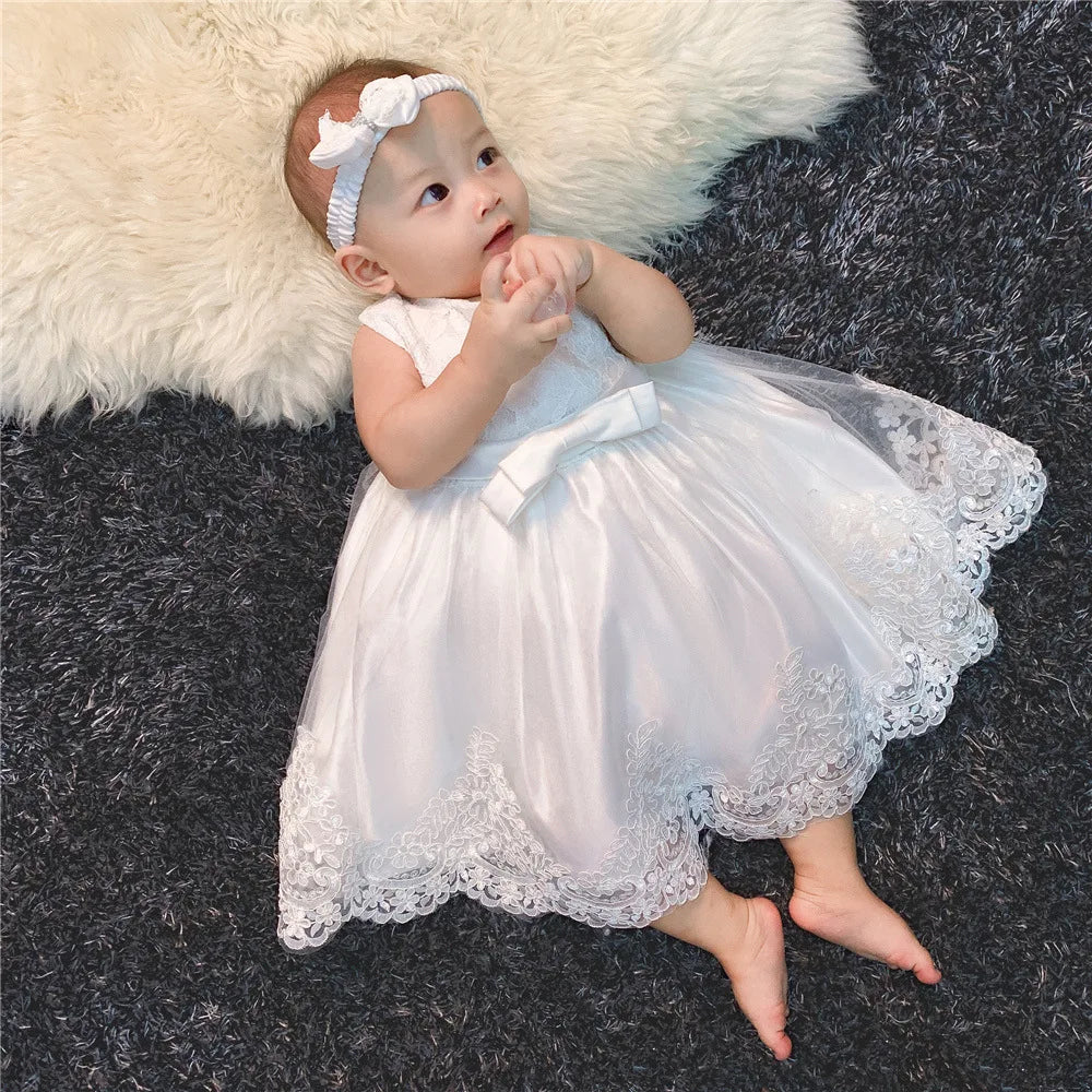 New Fashion Princess Dress for Baby Girls Costume 1st Birthday Party Dress Kids Lace Vestidos 0-24Months