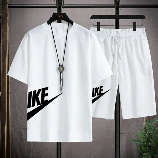 Men's short-sleeved T-shirt and athletic shorts set, casual garter, Korean fashion, summer