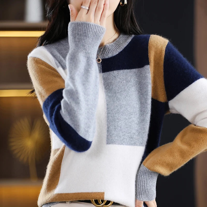 Long Sleeved Loose Round Neck Versatile Sweater