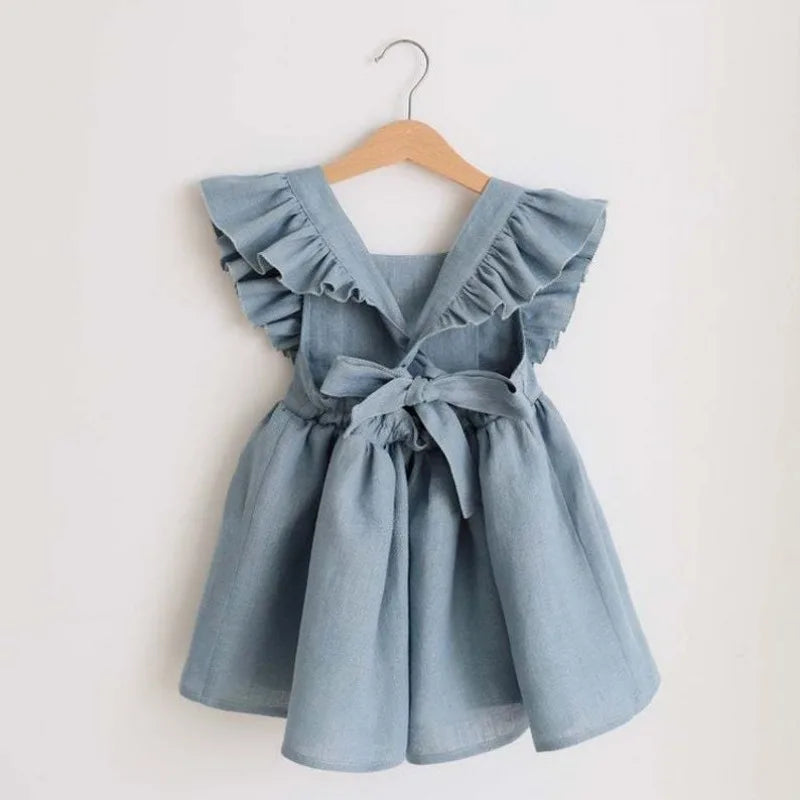 Summer Toddler Girl Dress 100% Cotton Ruffles Baby Dress Infant Dress Sister Clothes