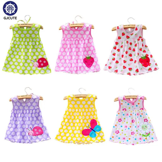 0-24M New borns Cotton Flower Sleeveless Dresses Baby Girls Summer Multi Pattern Clothes Kids Princess Dress for 0-2Y Children