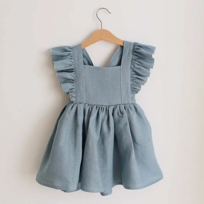 Summer Toddler Girl Dress 100% Cotton Ruffles Baby Dress Infant Dress Sister Clothes